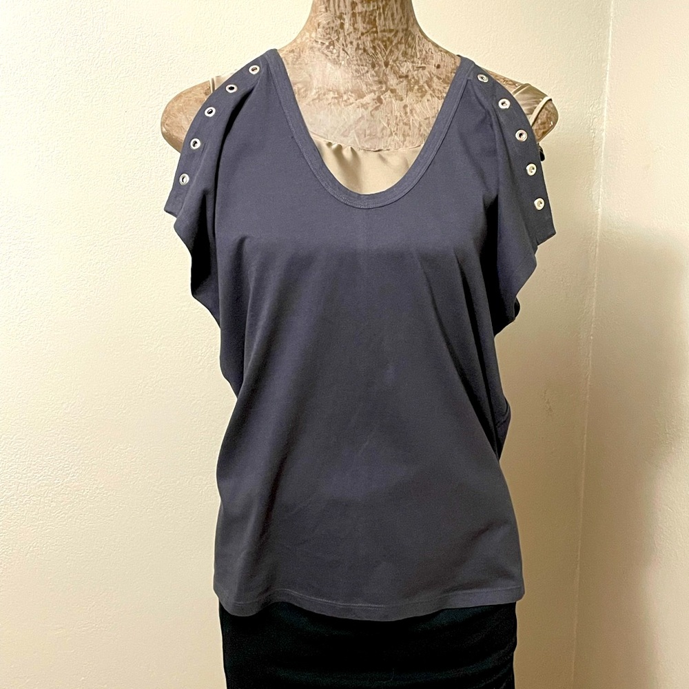 AllSaints sleeveless shirt with rivet/gromet trim size XS NWT